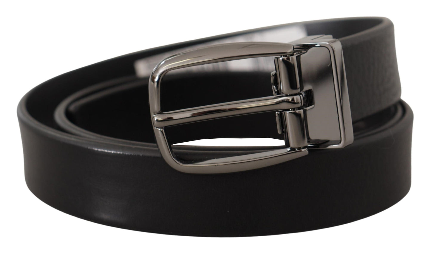 Elegant Black Leather Belt