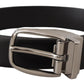 Elegant Leather Belt with Metal Buckle