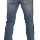 Slim Fit Light Blue Embroidered Denim