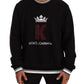 Sleek Black Logo Embroidered Sweatshirt