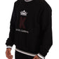 Sleek Black Logo Embroidered Sweatshirt