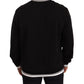 Sleek Black Logo Embroidered Sweatshirt