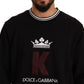 Sleek Black Logo Embroidered Sweatshirt