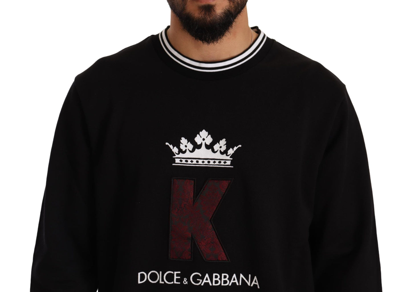 Sleek Black Logo Embroidered Sweatshirt