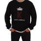 Sleek Black Logo Embroidered Sweatshirt