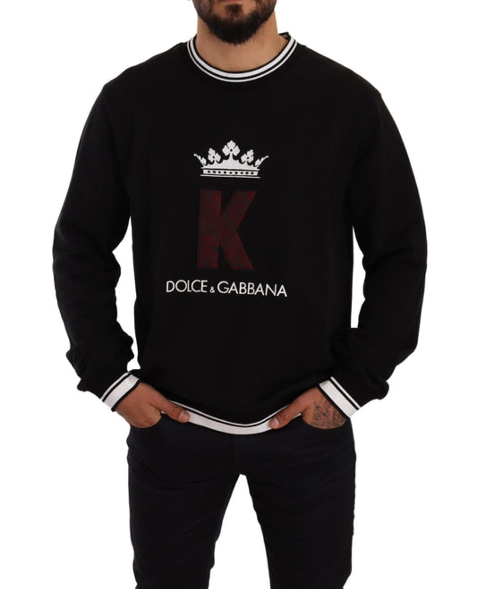 Sleek Black Logo Embroidered Sweatshirt