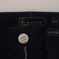 Blue Cotton Corduroy Slim Stretch Men Jeans