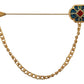 Elegant Gold Brass Men's Brooch Pin