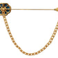 Elegant Gold Brass Men's Brooch Pin