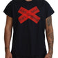 Elegant Crewneck Blue T-Shirt with Red Logo