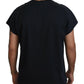 Elegant Crewneck Blue T-Shirt with Red Logo