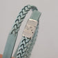 Elegant Light Blue Leather Wrap Bracelet