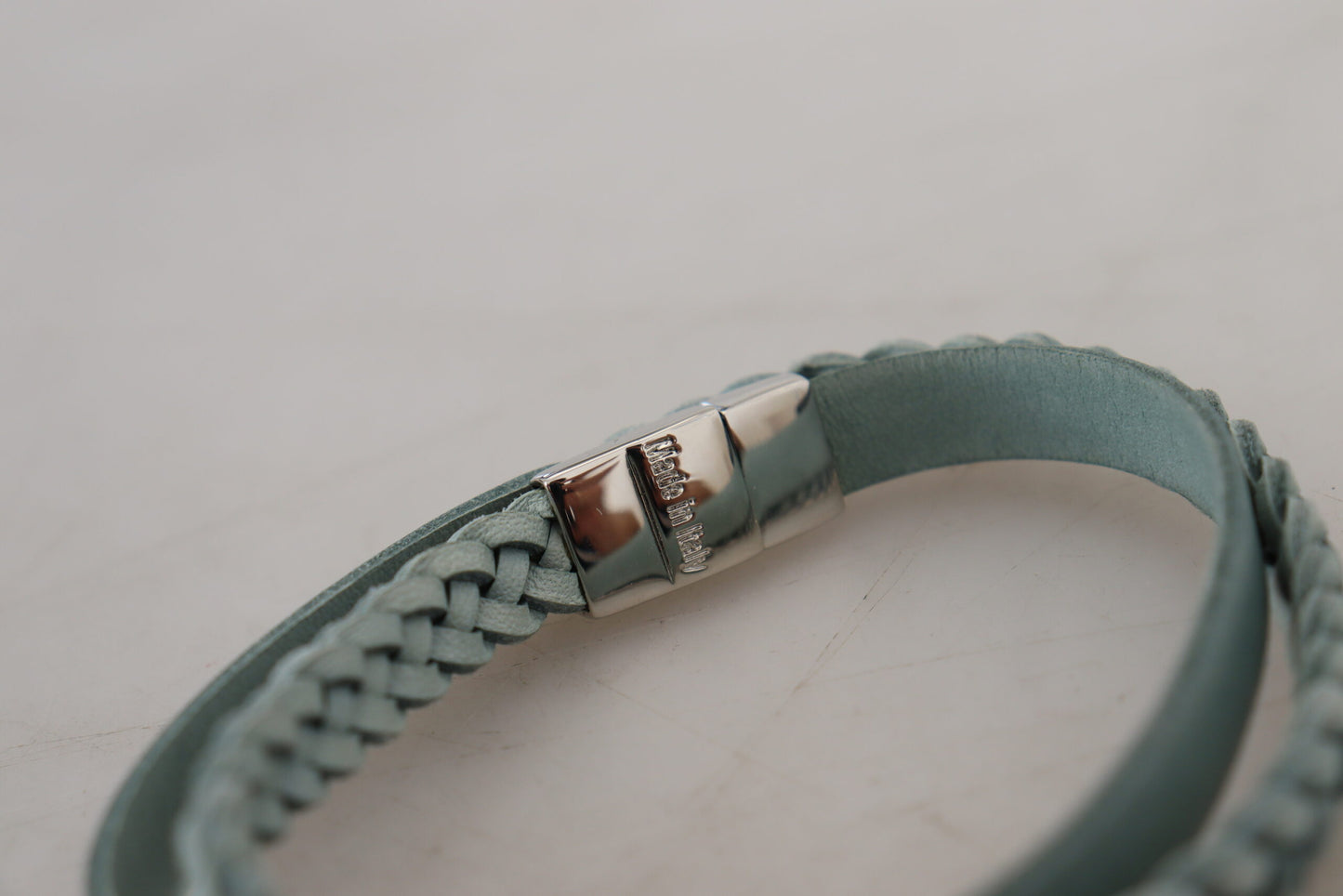 Elegant Light Blue Leather Wrap Bracelet