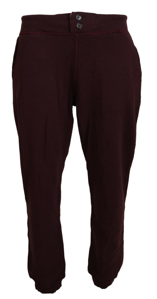 Elegant Maroon Cotton Jogger Pants