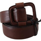 Chic Dark Brown Leather Waist Belt