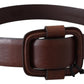 Chic Dark Brown Leather Waist Belt