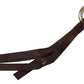 Chic Brown Leather Keychain with Brass Accents