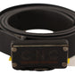 Elegant Black Leather Waist Belt
