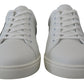 Chic White Leather Low-Top Sneakers