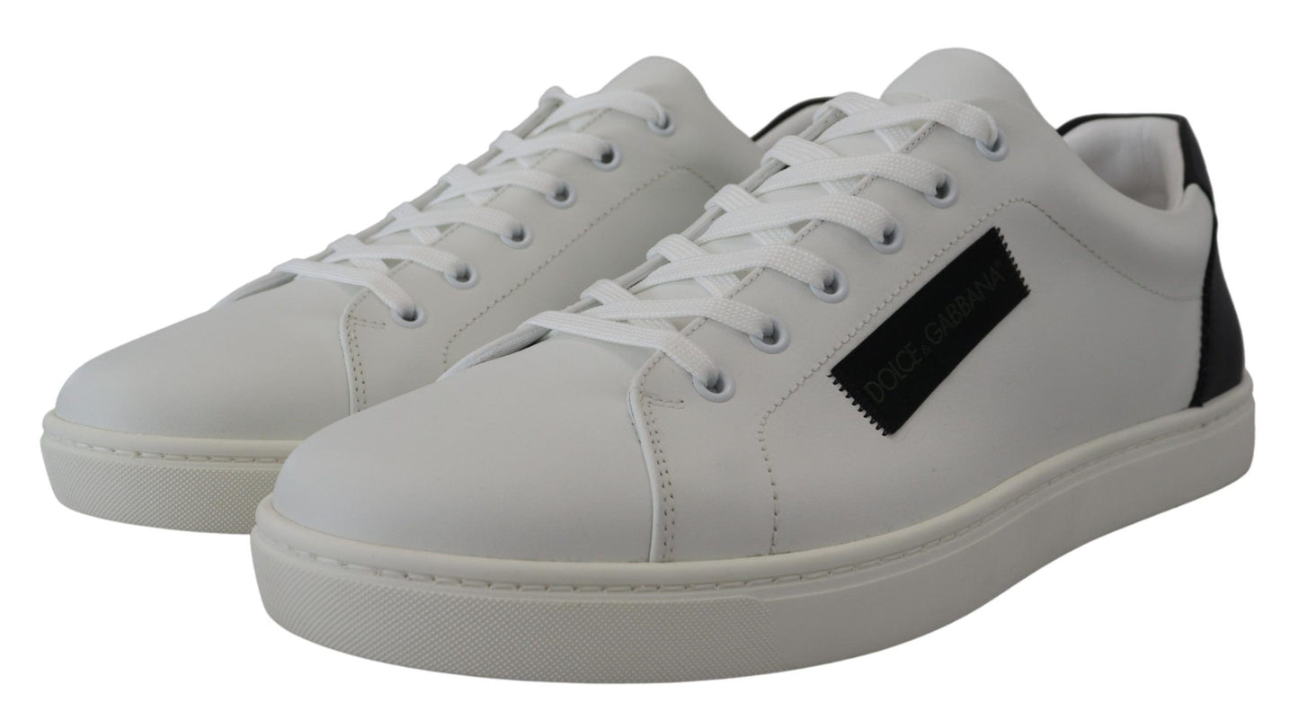 Chic White Leather Low-Top Sneakers