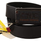 Elegant Black Leather Waist Belt