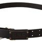 Elegant Black Leather Waist Belt