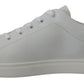 Chic White Leather Low-Top Sneakers