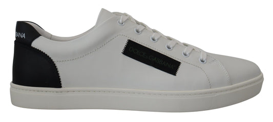 Chic White Leather Low-Top Sneakers