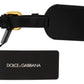 Elegant Black Leather Keychain with Brass Accents