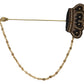 Elegant Gold Tone Crown Brooch Pin