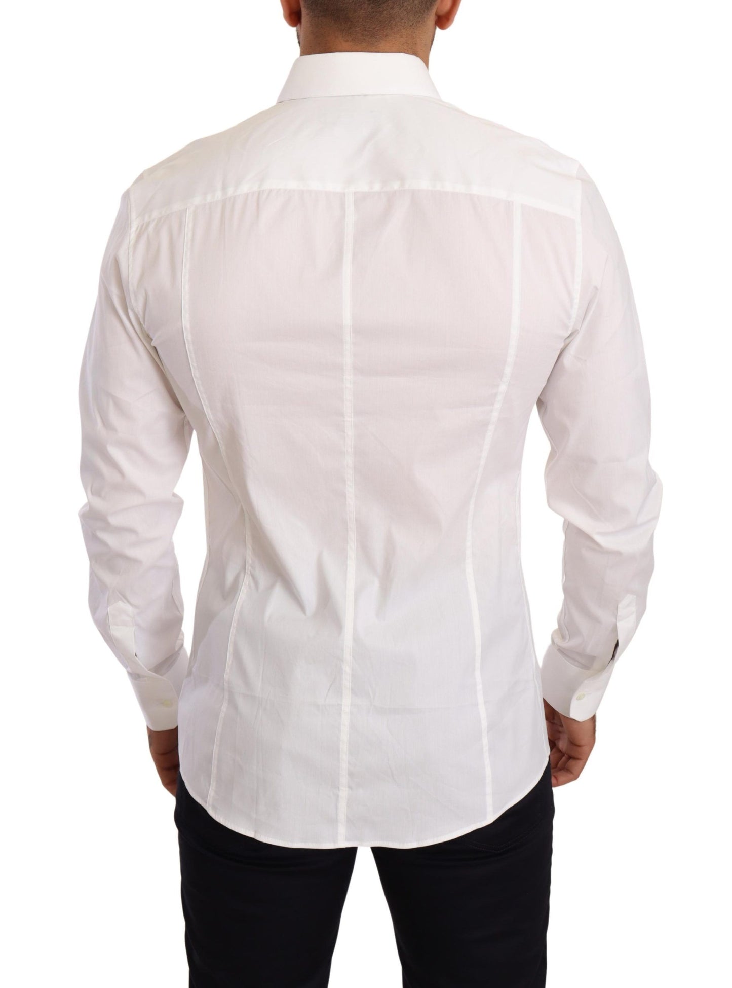 Elegant White Slim Fit Dress Shirt