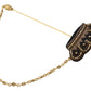 Elegant Gold Tone Crown Brooch Pin