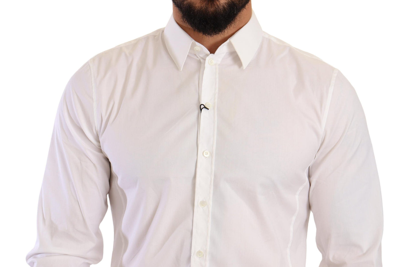 Elegant White Slim Fit Dress Shirt