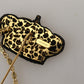 Elegant Gold Tone Crown Brooch Pin