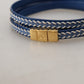 Multicolor Leather Wrap Bracelet with Gold Accents