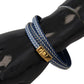 Multicolor Leather Wrap Bracelet with Gold Accents