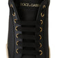 Elegant Black Leather Low Top Sneakers