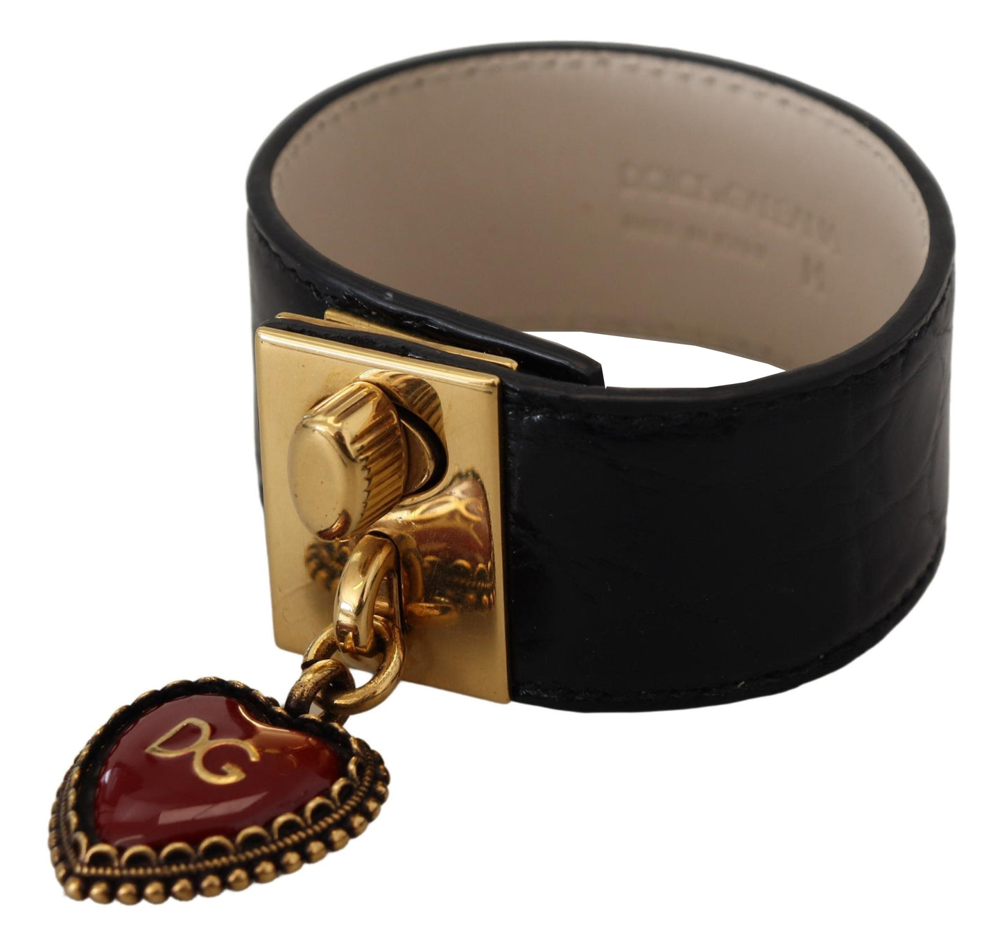 Elegant Black Leather Gold Detail Bracelet