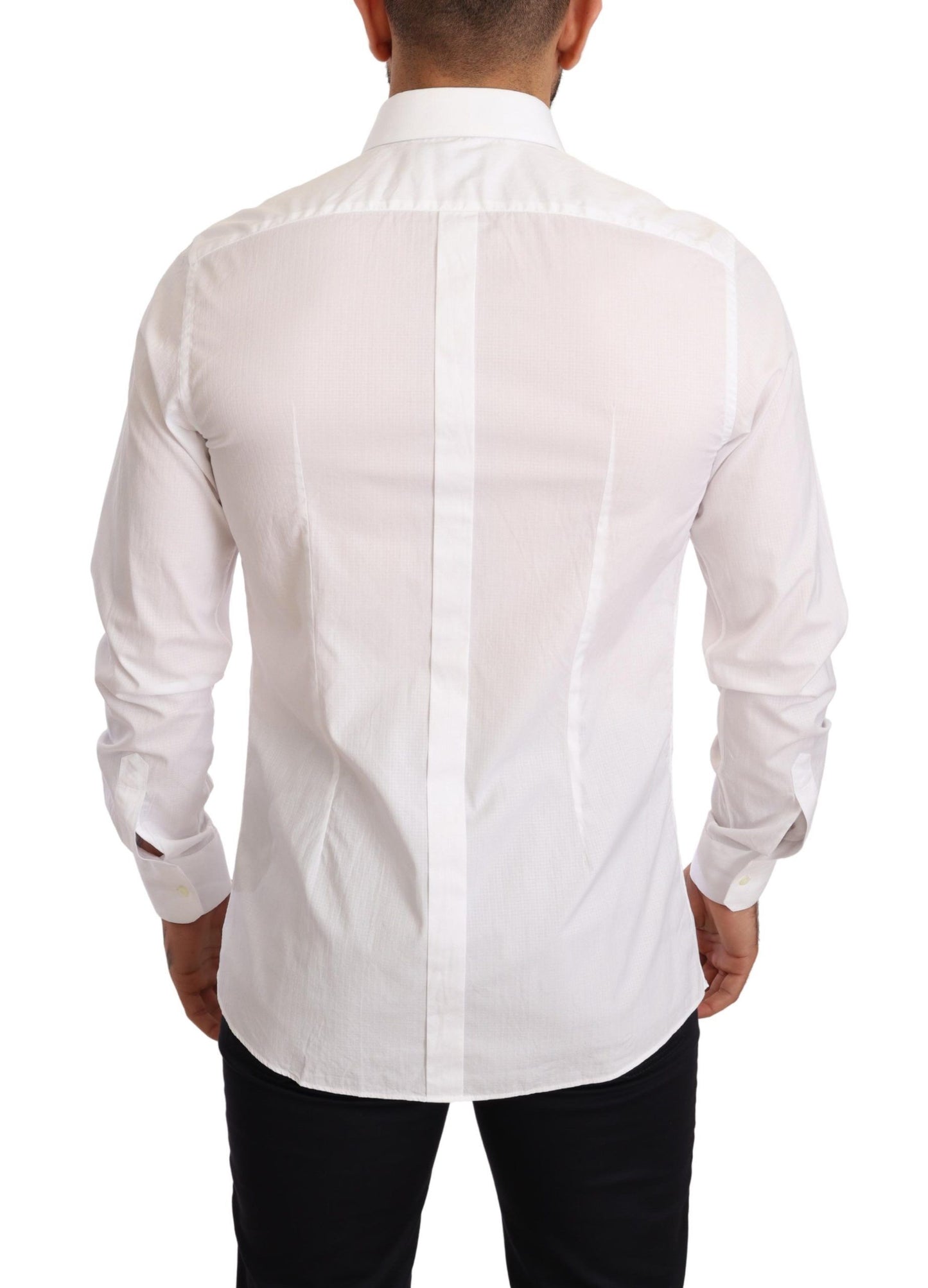 Elegant White Slim Fit Dress Shirt