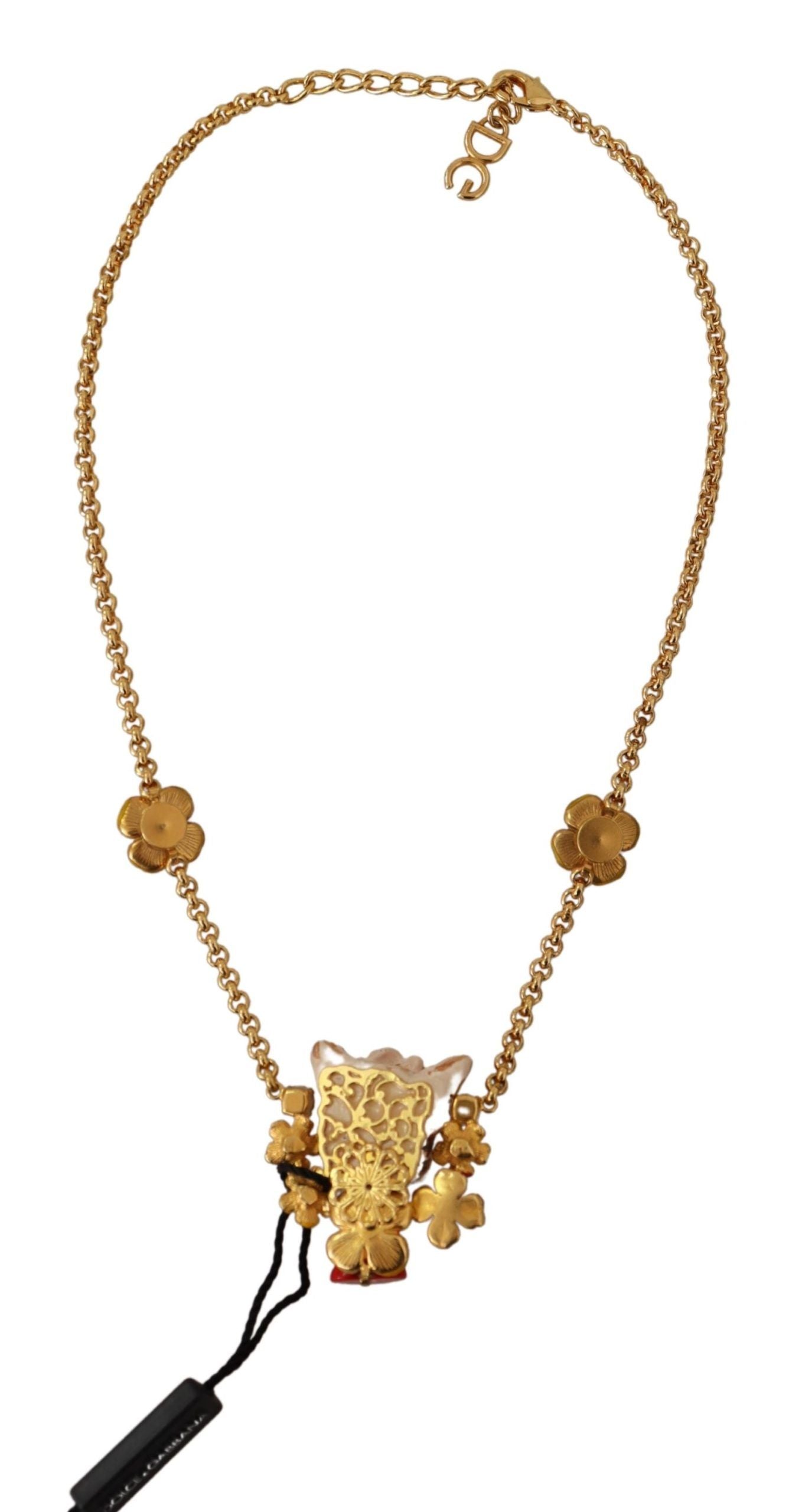 Elegant Gold Charm Statement Necklace