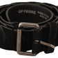Elegant Black Waist Belt with Metal Buckle