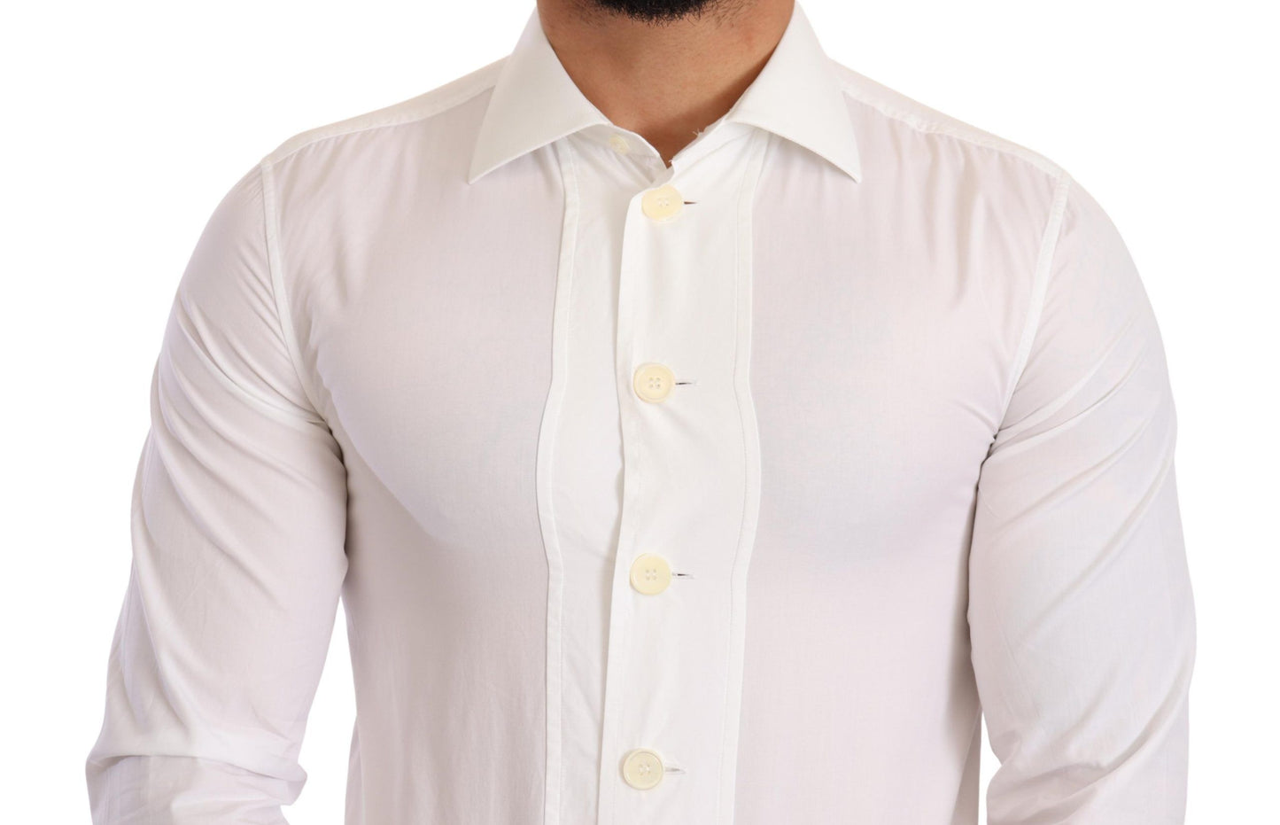 Elegant White Slim Fit Dress Shirt