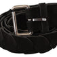 Elegant Black Waist Belt with Metal Buckle