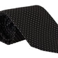 Elegant Black White Polka Dot Silk Tie