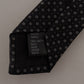 Elegant Black White Polka Dot Silk Tie