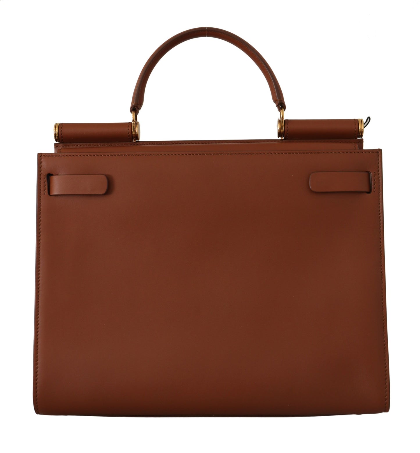 Elegant Sicily Leather Handbag in Rich Brown