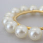 Chic Gold-Tone Faux Pearl Bangle