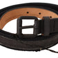 Black Leather Logo Buckle Waist Women Belt