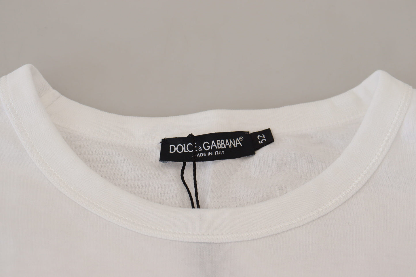 Elegant White Crew Neck Logo Tee