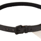 Black Leather Logo Buckle Waist Women Belt